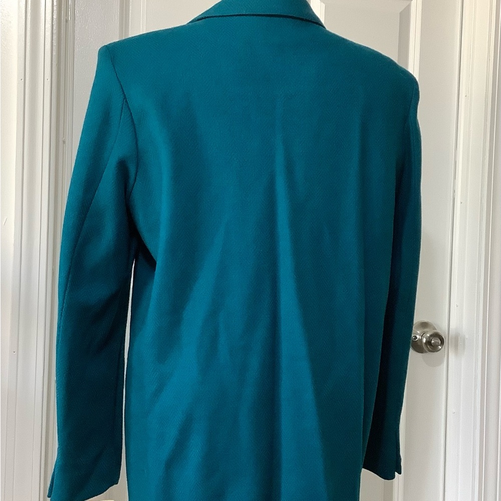 Teal Double-Breasted Women's Blazer size 12 - Picture 4 of 9